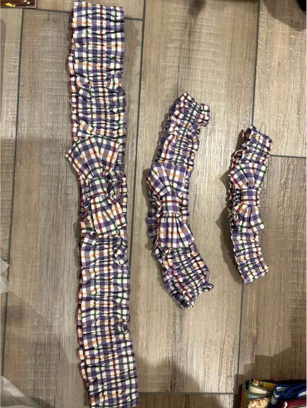 Longaberger blueberry plaid purple basket garters